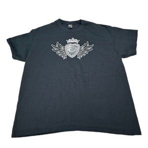 T-Shirt Mens Unisex XL Black Eye Wings Crown Short Sleeve 100% Cotton